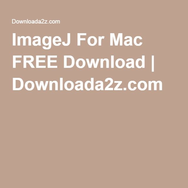 Free Download Imagej For Mac